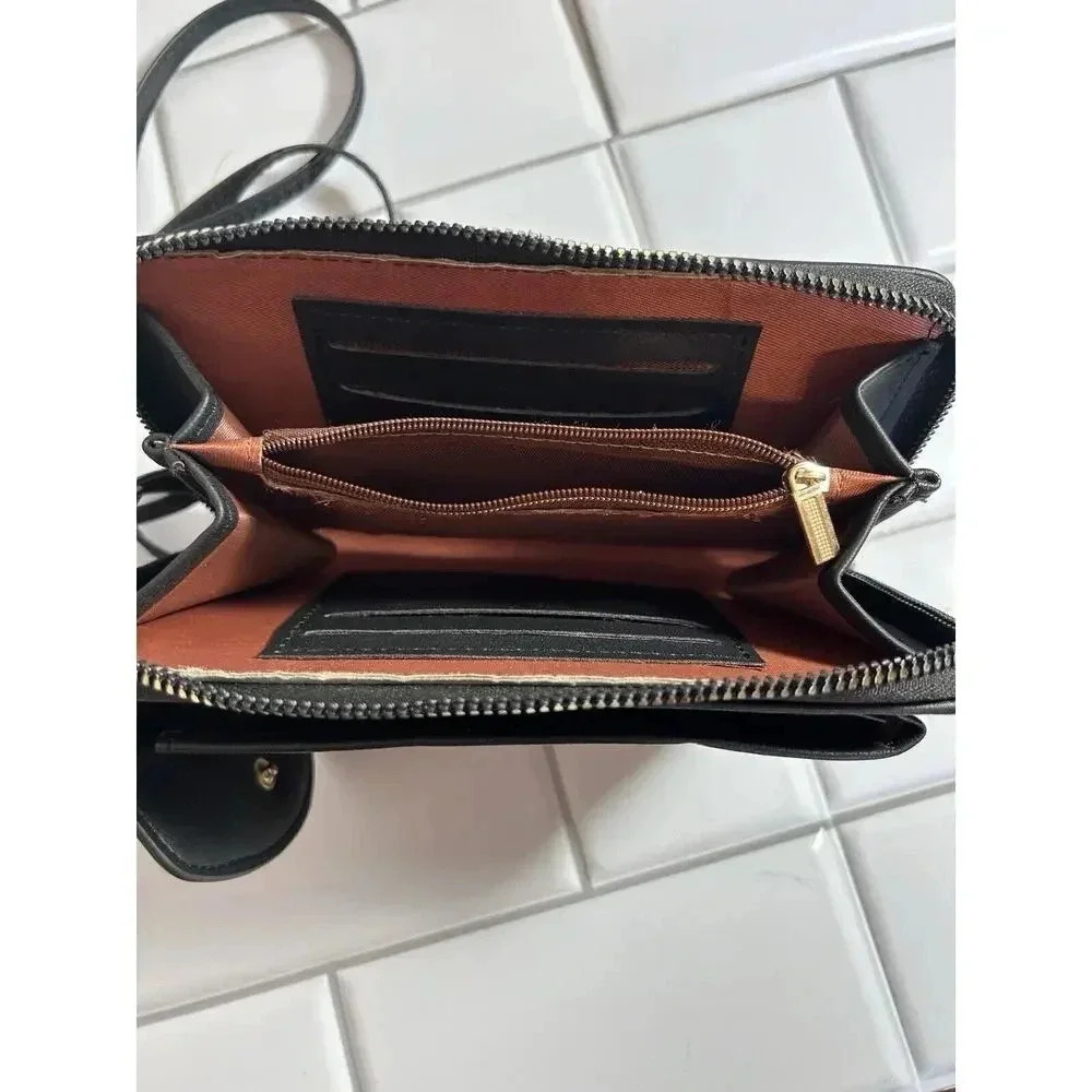 FOREVER LOVELY DESIGN FOR MADLEY BLACK CROSSBODY BAG PHONE POCKET - Picture 3 of 10